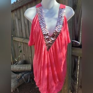 Plunging  Sequend off shoulder top